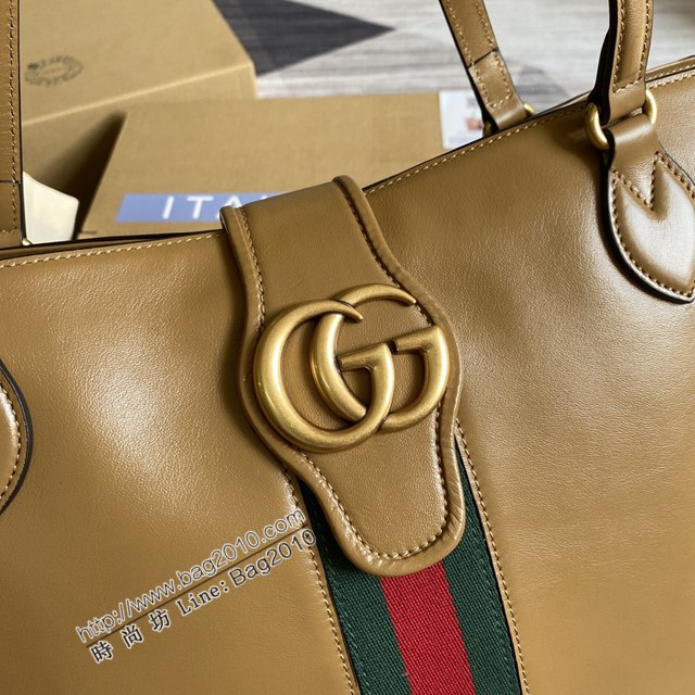 Gucci新款包包 古馳全皮手提購物袋 Gucci雙G簡約托特包 649577  ydg3304